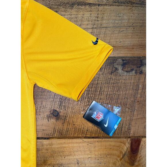 NWT Mens Nike DriFit On Field Apparel Yellow‎ Pittsburgh Steelers Polo Shirt M - Picture 2 of 9